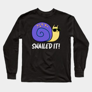 Snailed It Cute Snail Pun Long Sleeve T-Shirt